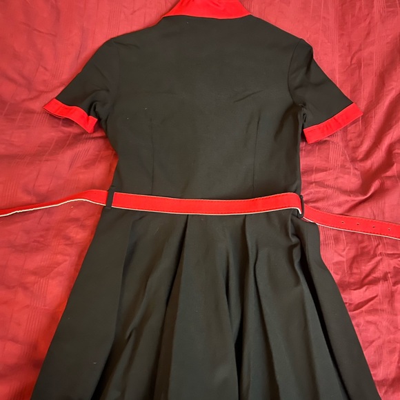 Elegant Black and Red Women's Dress with GI Joe Cobra Patch - Picture 7 of 9